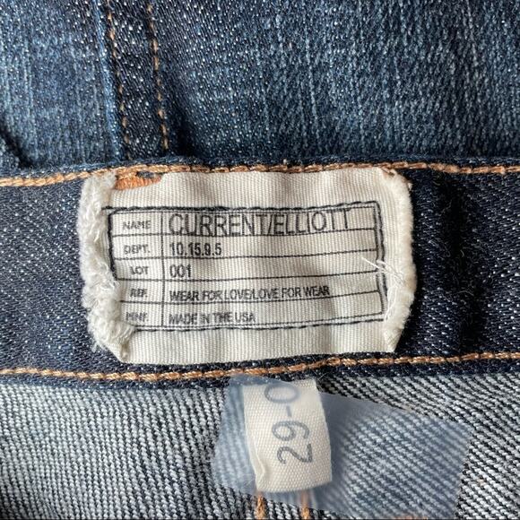 CURRENT ELLIOT DISTRESSED Y2K LOW RISE DENIM MINI SKIRT SIZE 29 - Picture 3 of 3